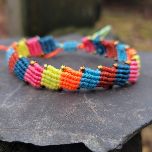 Earth Art hand crafted artisan Jewelry - Earth Art Hand Crafted Artisan Multicolor Woven Bracelet